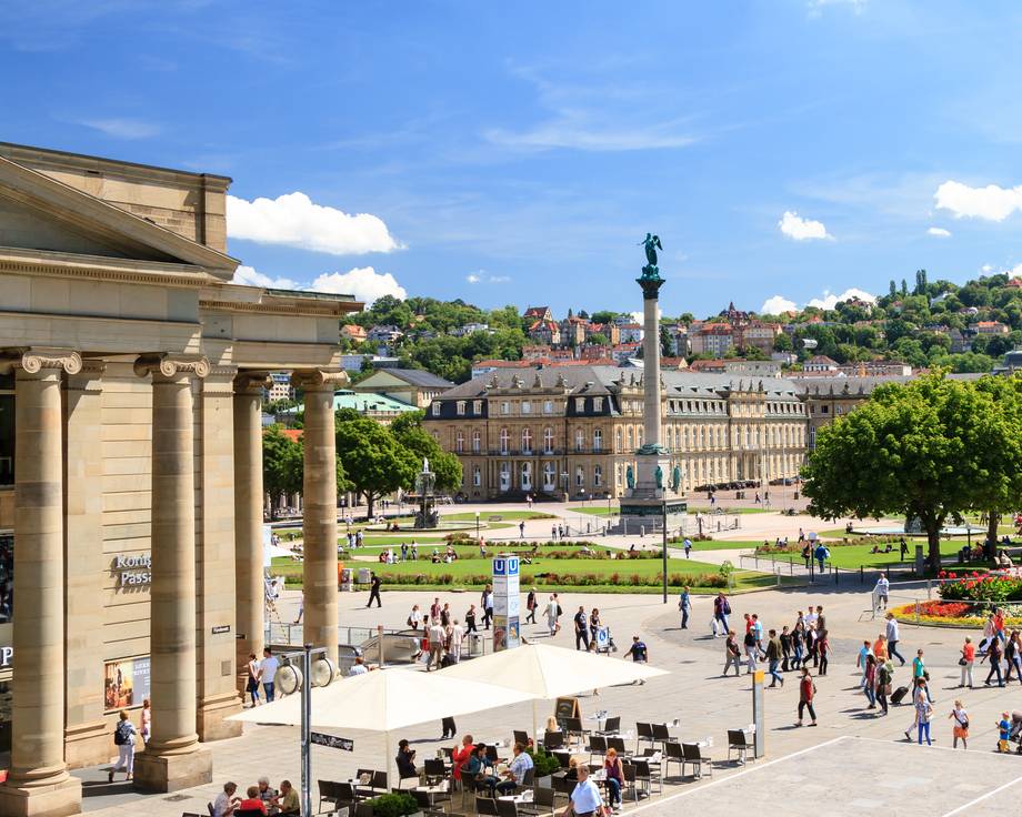 Stuttgarter Innenstadt aus der Vogelperspektive